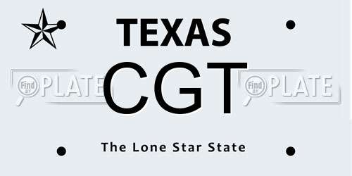 CGT Texas License Plate