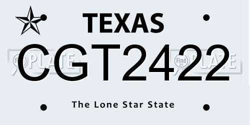 CGT2422 Texas License Plate