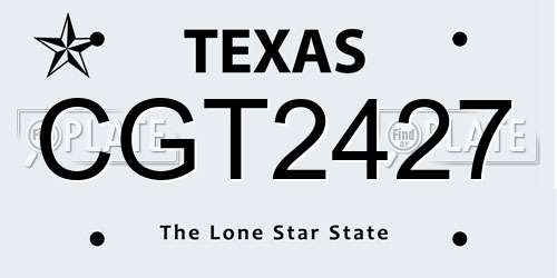 CGT2427 Texas License Plate