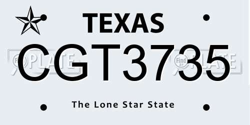 CGT3735 Texas License Plate