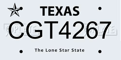CGT4267 Texas License Plate