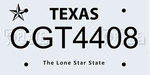 CGT4408 Texas License Plate