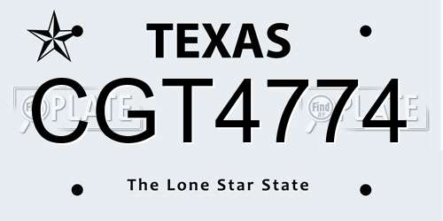 CGT4774 Texas License Plate