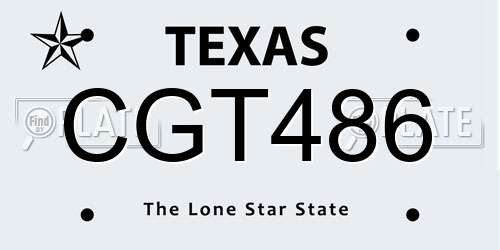 CGT486 Texas License Plate