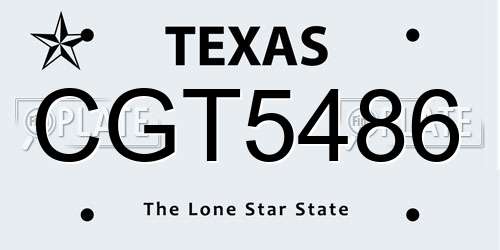 CGT5486 Texas License Plate