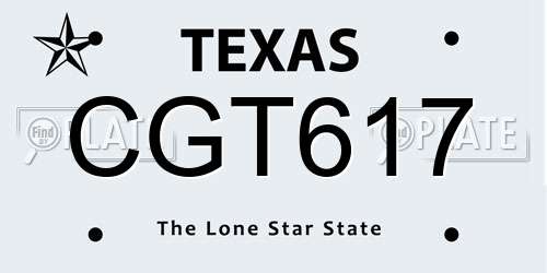 CGT617 Texas License Plate