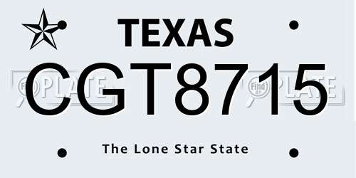 CGT8715 Texas License Plate
