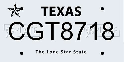 CGT8718 Texas License Plate