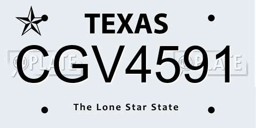 CGV4591 Texas License Plate