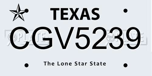 CGV5239 Texas License Plate