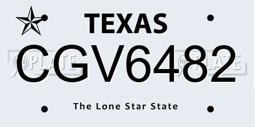 CGV6482 Texas License Plate