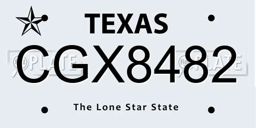 CGX8482 Texas License Plate