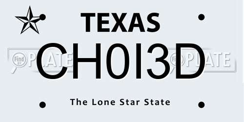 CH0I3D Texas License Plate