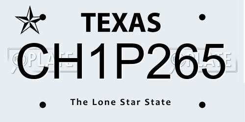 CH1P265 Texas License Plate