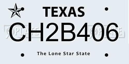 CH2B406 Texas License Plate