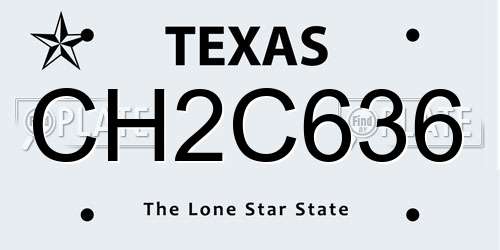 CH2C636 Texas License Plate