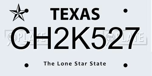 CH2K527 Texas License Plate