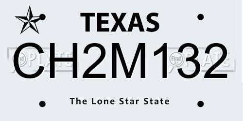 CH2M132 Texas License Plate