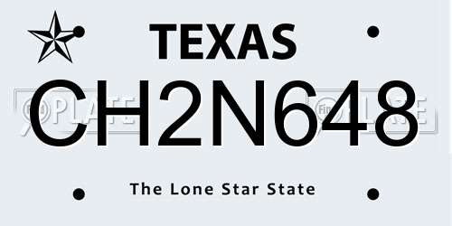 CH2N648 Texas License Plate