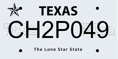 CH2P049 Texas License Plate
