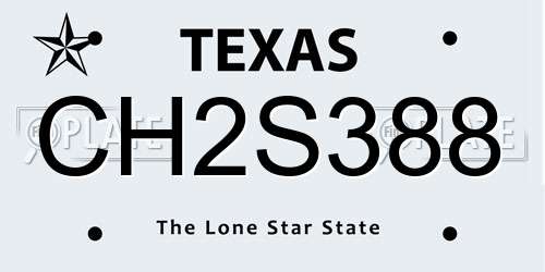 CH2S388 Texas License Plate