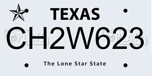CH2W623 Texas License Plate