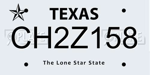 CH2Z158 Texas License Plate