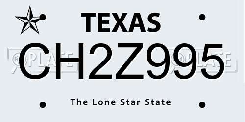 CH2Z995 Texas License Plate