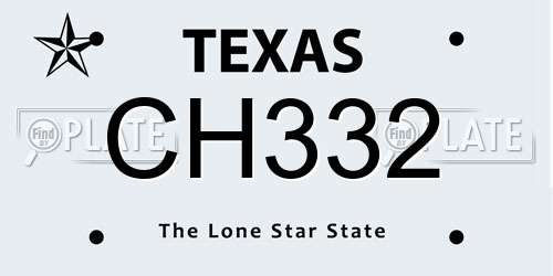 CH332 Texas License Plate