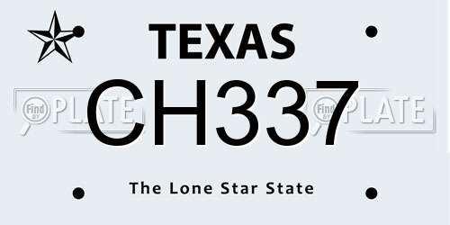 CH337 Texas License Plate