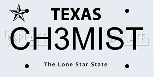 CH3MIST Texas License Plate