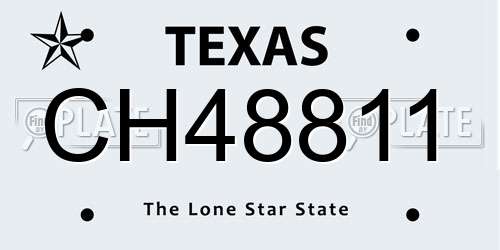 CH48811 Texas License Plate