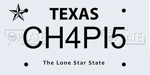 CH4PI5 Texas License Plate