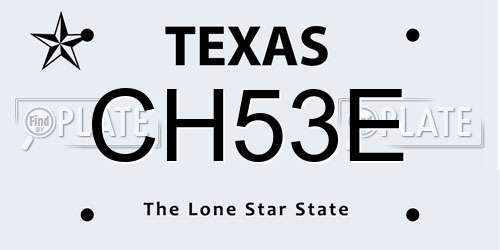 CH53E Texas License Plate