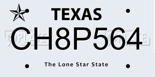 CH8P564 Texas License Plate