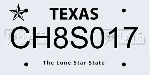 CH8S017 Texas License Plate