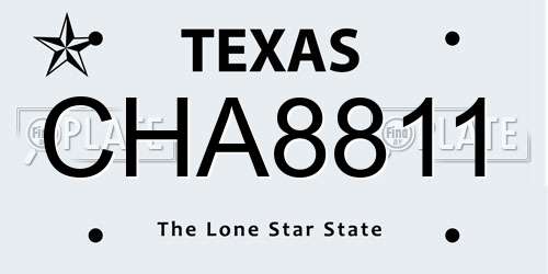 CHA8811 Texas License Plate