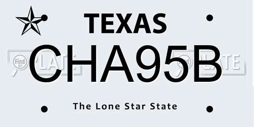 CHA95B Texas License Plate