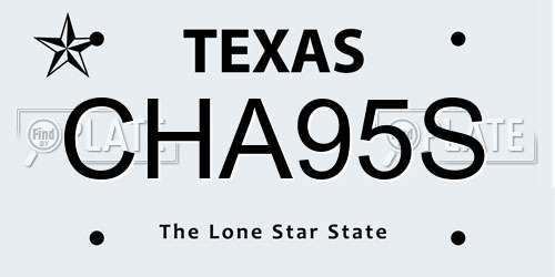 CHA95S Texas License Plate