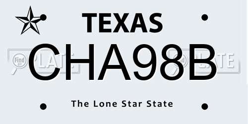 CHA98B Texas License Plate