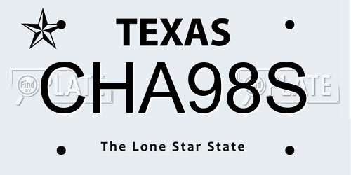 CHA98S Texas License Plate