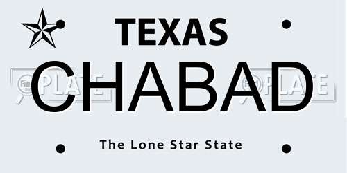 CHABAD Texas License Plate
