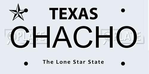 CHACHO Texas License Plate
