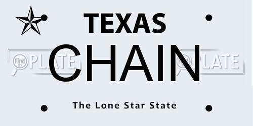 CHAIN Texas License Plate