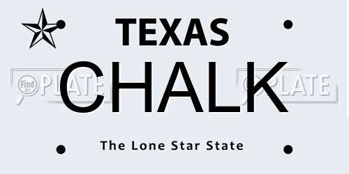 CHALK Texas License Plate