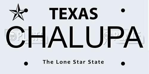 CHALUPA Texas License Plate