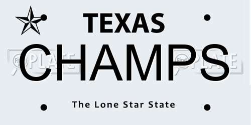 CHAMPS Texas License Plate