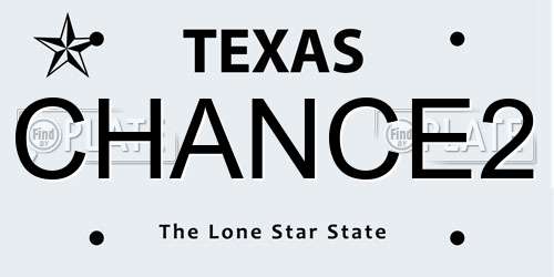 CHANCE2 Texas License Plate