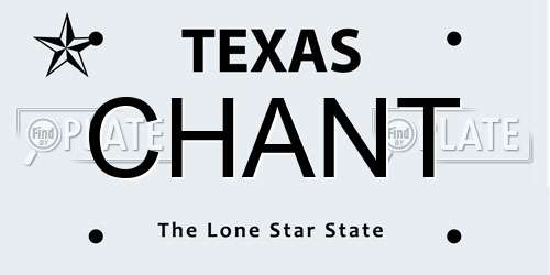 CHANT Texas License Plate
