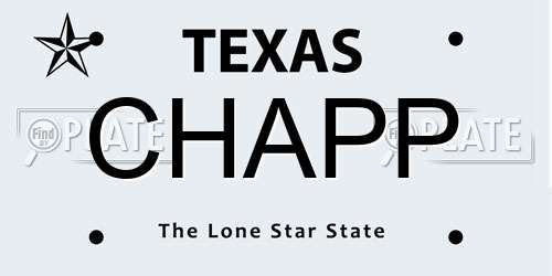 CHAPP Texas License Plate